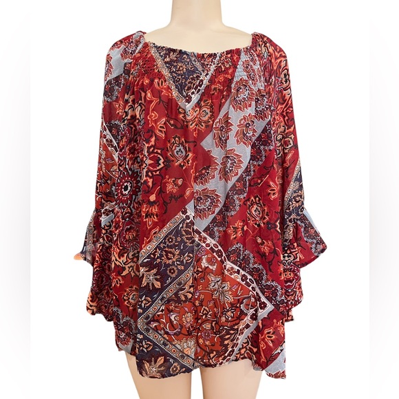 CB BOHO Floral Sheer Top Lightweight - Picture 9 of 9